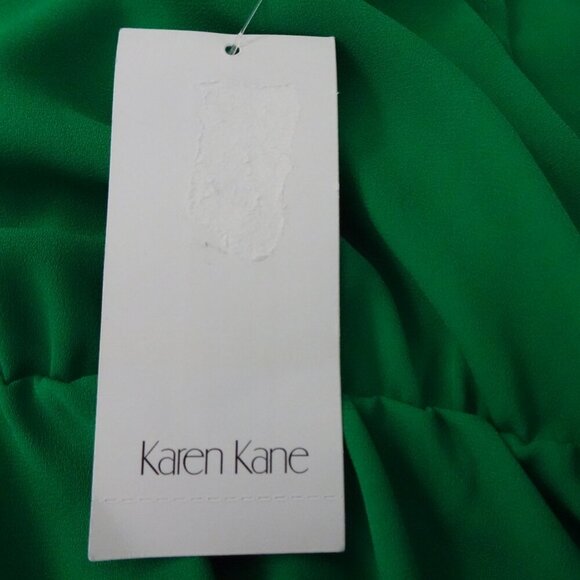 Karen Kane Faux Wrap Top Women's Plus Size 3X Green Flutter Sleeve Surplice - Picture 7 of 10